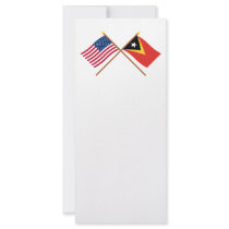 US and East Timor Crossed Flags Custom Rack Card
