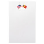 US and East Timor Crossed Flags Stationery