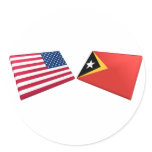 US and East Timor Flags stickers