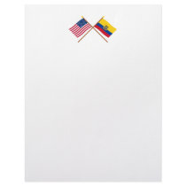 US and Ecuador Crossed Flags Letterhead