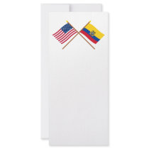 US and Ecuador Crossed Flags Customized Rack Card
