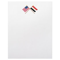 US and Egypt Crossed Flags Letterhead Design