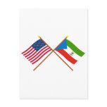 US and Equatorial Guinea Crossed Flags Post Card