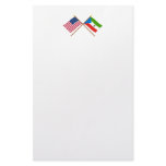 US and Equatorial Guinea Crossed Flags Personalized Stationery