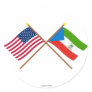 US and Equatorial Guinea Crossed Flags Round Stickers