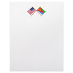US and Eritrea Crossed Flags Letterhead Design