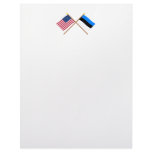 US and Estonia Crossed Flags Custom Letterhead