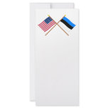 US and Estonia Crossed Flags Full Color Rack Card