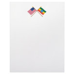 US and Ethiopia Crossed Flags Letterhead Design