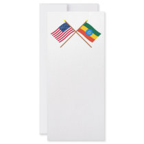 US and Ethiopia Crossed Flags Rack Cards