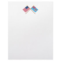 US and Fiji Crossed Flags Customized Letterhead