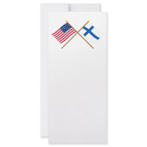 US and Finland Crossed Flags Rack Card