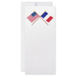 US and France Crossed Flags Rack Card Design