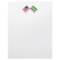US and Gabon Crossed Flags Letterhead