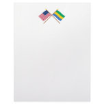 US and Gabon Crossed Flags letterhead