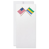 US and Gabon Crossed Flags Custom Rack Cards