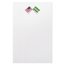 US and Gabon Crossed Flags Custom Stationery