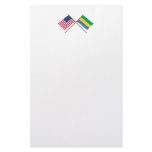 US and Gabon Crossed Flags Custom Stationery