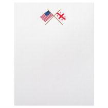 US and Georgia Republic Crossed Flags Letterhead Design