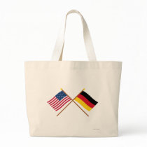 US and Germany Crossed Flags Canvas Bags