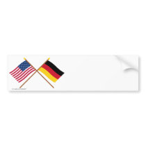 US and Germany Crossed Flags Bumper Sticker