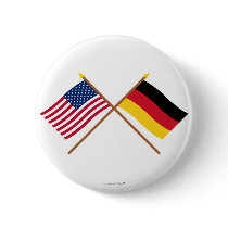 US and Germany Crossed Flags Pinback Buttons