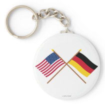 US and Germany Crossed Flags Key Chain