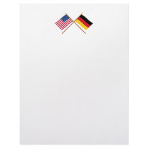 US and Germany Crossed Flags Customized Letterhead