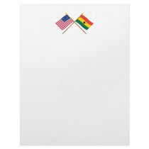 US and Ghana Crossed Flags Letterhead Template