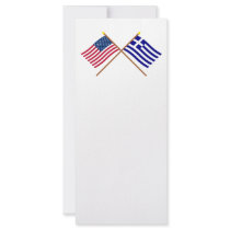 US and Greece Crossed Flags Customized Rack Card