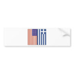 US and Greece Flags Bumper Sticker