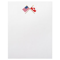 US and Greenland Crossed Flags letterhead