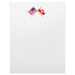 US and Greenland Crossed Flags Personalized Letterhead