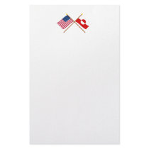 US and Greenland Crossed Flags Stationery Design