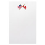 US and Greenland Crossed Flags Stationery Design
