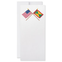 US and Grenada Crossed Flags Custom Rack Card