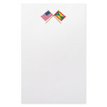 US and Grenada Crossed Flags Stationery Design