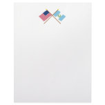 US and Guatemala Crossed Flags Personalized Letterhead