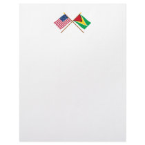 US and Guyana Crossed Flags Letterhead Template