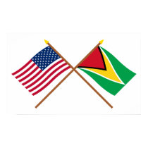 US and Guyana Crossed Flags posters