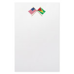 US and Guyana Crossed Flags Custom Stationery