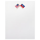 US and Haiti Crossed Flags Custom Letterhead