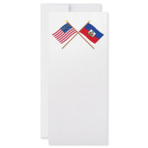 US and Haiti Crossed Flags Customized Rack Card