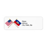 US and Haiti Crossed Flags Return Address Labels