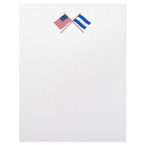 US and Honduras Crossed Flags Letterhead Template