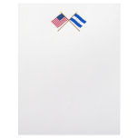 US and Honduras Crossed Flags Letterhead Template