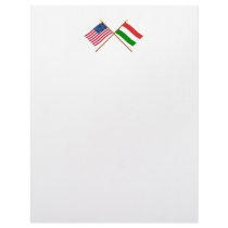 US and Hungary Crossed Flags Custom Letterhead