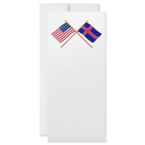 US and Iceland Crossed Flags Rack Card Template
