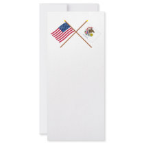 US and Illinois Crossed Flags rack cards