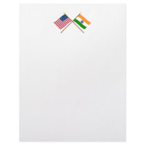 US and India Crossed Flags letterhead